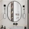 NEUWEABY Specchio da bagno ovale, Specchio ovale da parete per vanità, 50x75cm Nero Specchio da bagno per lavabo, Capsula da parete, Specchio in metallo per decorazione