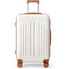 LEADZM Valigia Media Rigida (Beige-Marrone, L)