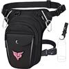Eshow Marsupio da Gamba Moto, Borsa Cosciale Espandibile con Fibbia Borraccia e Striscia Riflettente per Uomo e Donna, Borsello Sportivo con Multitache per Trekking Ciclismo Viaggio Campeggio Pesca