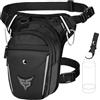 Eshow Marsupio da Gamba Moto, Borsa Cosciale Espandibile con Fibbia Borraccia e Striscia Riflettente per Uomo e Donna, Borsello Sportivo con Multitache per Trekking Ciclismo Viaggio Campeggio Pesca