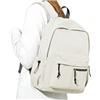 HYC00 Casual Zaini Scuola Media Ragazza Ragazzo Zaino da Scuola Superiore Leggero Zainetto University School Backpack Zaino pc 14 Pollici Donna Uomo Zaini Scolastici per Viaggi Lavoro,Beige
