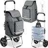 tectake® Carrello Spesa Shopper 3 in 1, Trolley Pieghevole con Borsa Termica per Surgelati, Carrello con Ruote Portatutto, Carrellino Spesa Con Ruote Scorrevoli, Capacità max 30 kg / 56 L - Grigio