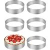 HX-pyahgtv 6 pirottini per tartelette, 10 cm, forati, anelli da dessert per mousse, torte, mini pizze, pie quiche, di alta qualità per cucinare e cuocere