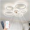 WODA Shang Mao Plafoniera con Ventilatore, Ventilatori a Soffitto con luci, Ventilatore da soffitto a LED Dimmerabile con Telecomando App per Soggiorno, Camera da letto, Sala da pranzo, 6 Velocità, Timer (Bianco/90)