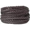 GORGECRAFT 5m*5mm*2mm Cordoncino in Pelle Intrecciata Piatto Filo PU Intrecciato Stringa Spessa Corda Piegata in Finta Pelle per Collana Creazione di Gioielli Artigianato, Marrone Noce di Cocco