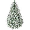 HOMCOM Albero di Natale 180cm con 800 Rami Innevati e Pigne Verde | Albero di Natale Artificiale, Apertura Automatica, Base Pieghevole