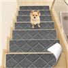 YushengTai Tappeto Scale Interne, 15 Pezzi, Autoadesivi, Antiscivolo, Riutilizzabili, per la Protezione di Animali Domestici e Bambini più Grandi (Grigio Scuro, 55 cm x 19 cm)