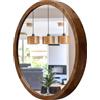 STOLARNIA PIKA Specchio piccolo rotondo legno rovere scuro (∅37 cm)