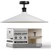 DC VOLTAGE Lampada a sospensione in metallo stile retrò vintage con paralume industriale, attacco E27, lampada a sospensione per ristorante, bar, balcone, camera da letto (Paralume piatto bianco)