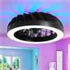 YZBEIMDAI Ventilatore da Soffitto RGB Dimmerabile a LED, Bambino Cameretta Lampadario Ventilatore Reversibile con Telecomando, Silenzioso, DC 6 Velocità Lampadario Per Camera Da Letto-Nero