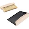 GANILITY Scopa da tavolo, mini paletta e spazzola, set di paletta e scopa, scopa in legno e metallo, per casa, ufficio e cucina, colore nero