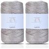 Makromecity Filato Macramè 2mm x 230m Premium Poliestere Filo di Macramè in Polipropilene per Artigianato Decorazioni per la Casa Tovagliette Borsa a Tracolla Borsa da Mano Runner (Glitter Latte, 2