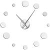 Generico Cerchio rotondo punto silhouette Orologio da Parete Adesivo Moderno Senza Cornice Fai Da Te Design 3D Grandi Dimensioni per Soggiorno, Camera, Ufficio, Facile Installazione (argento,70CM)