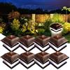 XVZ Lampada solare cappello palo legno, 8pcs luci solari per esterni, impermeabili, luci solari a LED, decorazione da giardino per giardino, terrazza, recinzione, pali in legno - Bronzo