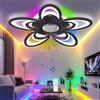lnrosy Plafoniere RGB Bluetooth,Plafoniera Led Soffitto Dimmerabile con Telecomando e App,Plafoniera Intelligente con Timer e Modalità di Memoria Per Soggiorno,Ristorante,Pub,Nero
