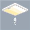 LEZOE Plafoniera LED con sensore di movimento, lampada da soffitto con sensore PIR da 18W 2000LM 3000K/4000K/6500K per bagno, garage, scale, cantina, corridoio, balcone 22x22x2,5cm