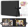DazSpirit Album Fotografico A5, Scrapbook Fai da Te, 40 Pagine Nere | 20 Fogli Con 6 Pennarelli Metallici E 8 Adesivi Per Foto, Portafoto E Libro Dei Ricordi Per Matrimonio, Viaggio E Compleanno