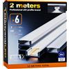 ClarivantiLED 2m×6 Profili in Alluminio per Strisce LED Profilo Angolare Binario Profil per Strisce con Copertura Opaca Profilo striscie LED Cartongesso Profili Alluminio Battiscopa Veletta Soffitto canalina copri