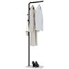 LOFTPLUS Moderno Metallo Attaccapanni da Terra - 170cm Salvaspazio Appendiabiti da Terra per Vestiti, Borse e Scarpa, Attaccapanni per Ingresso, Soggiorno, Camera da Letto, Ufficio (Nero)