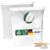 Novaliv 2x Contenitori per Spargere 4 Litri Farina di Zucchero | Dimensioni (L x P x A): 25,5 x 25,5 x 10 cm, Barattolo con coperchio da 4 l per cereali, lattine da cucina, organizer