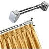 Generic Bastone Tenda A Pressione 2 3 4 5 Metri, Bastoni per Tende A Pressione Antiscivolo, Asta Telescopica Senza Foratura Tende A Braccio Estensibile per Bagno, Cucina E Porta(Metallic,50-75CM)