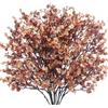 Fairblo 6 Pezzi fiori artificiali di Gypsophila Marrone Fiori Finti Autunnali in Seta per Decorazioni D'interni, Composizioni Floreali, Bouquet da Sposa e Decorazioni Rustiche