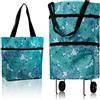 YAXIDAEVER Borsa Spesa Pieghevole con Ruote,2 in 1 Borsa Carrello Spesa,Carrello Portaspesa per Cas,per lo shopping e il campeggio (45×40 cm)