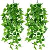 Firschoie 2 Pezzi Pianta artificiale sospesa, 100 cm Ghirlanda di edera finta Pianta artificiale di edera pensile, Adatto per matrimoni, giardini, corridoi, decorazioni murali