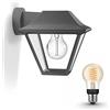 Philips Hue Alpenglow Applique da parete da esterno (Antracite) | Applique da esterno - E27 - Bianco caldo - Hue White Filament