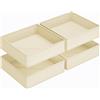 DIMJ Organizer Armadio Cassetti Intimo - Divisori Per Biancheria in Tessuto | Set di 4 Scatola di Immagazzinaggio Pieghevole, Scatole per Armadio Per Reggiseni, Calze, Fazzoletti e Cravatte, Beige