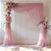 Rouhuhura 0,75 x 8 m Drappeggio per Arco Nuziale, tulle trasparente Decorazioni Tenda per matrimonio cerimonie fotografia feste Compleanno, Nubilato, Anniversario, Decorazione (Rosa Chiaro, 0,75 x 8 m)