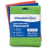 vidoelettronica® Panni in Microfibra per Pavimenti 50x70 cm, Set 3 Pezzi Extra Assorbenti con Asola Centrale, Panni Maxi Lavabili per Mop Scopa e Pulizia Casa