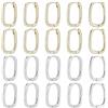 Beebeecraft 20 paio di Orecchini A Cerchio Rettangolari Bicolore Da Donna Orecchini A Cerchio Ovali Geometrici Spessi In Ottone Placcato Oro 16x12K e Platino Da 18mm Ideali Come Regalo di Gioielleria.