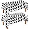 AURALIN Set di 2 tovaglie calcio bianco e nero 137 x 274 cm | 2 teli con lo stesso motivo per abbinare tavolo e buffet; formato 137 x 274 cm per ogni tovaglia.