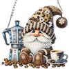 MOTGOM DIY Diamond Painting Pendente Kit Elfo del Caffè, Pittura Diamante per Acchiappaluce, Fai-da-te Diamond Painting DIY Strass Decorazione per Casa