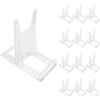 Ravytha 12 Pezzi Porta Piatti da Esposizione, Supporto per Espositore Trasparente Regolabile Cavalletti, Supporti in Plastica, Portapiatti In Acrilico, per Display Piatti Piani, Foto, Segnaposti