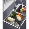 GDJIAYIYI Scolapiatti da sopra lavello, scolapiatti arrotolabile, ideale per asciugare e riporre i piatti della cucina (grigio, 45 x 35 cm)
