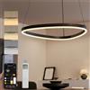 doporro Lampadario LED a Sospensione 50 cm 16W con Altezza Regolabile | Colore Nero, Metallo, Cavo Regolabile 100 cm, per Soggiorno, per Camera da Letto