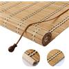 Jpquantrics Naturale Tenda a Rullo in Bambù per Esterno Interni 50x150 60x220 100x200 90x230 120x260 160x100cm Traspiranti Privacy Tapparelle Avvolgibili Bamboo Per Terrazze Giardini Verande Cucine(W160xH160cm)