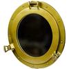Hind Handicrafts Specchio da parete vintage a forma di nave nautica, decorazione per la casa, decorazione a tema nautico pirata (38 cm, placcato ottone)