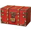 Nizirioo Cofanetto Del Tesoro Vintage in Legno: Piccolo, Dei Pirati, Astuccio per Gioielli Con Coperchio, Regalo Di Compleanno per Bambini