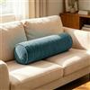 Generico Cuscino Cilindrico a Rullo 40cm 50cm 60cm 70cm 80cm 90cm, Cuscino Tubolare in Ciniglia Sfoderabile e Lavabile, Supporto in Spugna 50D per Lettura Letto, Divano e Relax(Gray-Blue,15x70 cm)