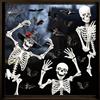 LOMIMOS 8 immagini per finestre di Halloween, motivo: scheletro umano, riutilizzabili, per decorazioni di Halloween e feste horror
