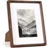 KovaScape Cornice portafoto in legno massiccio di noce, 20 x 25 cm, vetro temperato altamente trasparente, angoli fatti a mano, con passepartout per 13 x 18 cm, montaggio a parete e da tavolo