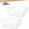 Gusmigus 2 Pezzi Cestelli Sottoripiano in Metallo, 28x15x23 cm Cesto Sospeso per la Cucina, Dispensa, Bagno e Ufficio - Organizzatore Salvaspazio per Armadio