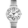 Silverora Orologio da donna elastico, grande quadrante nero, analogico, al quarzo, con cinturino elastico, trasparente, facile da leggere, con numeri arabi, regalo per donne anziane, Bracciale