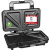 emerio Tostapane doppio senza BPA, forma classica per sandwich triangolare facile da pulire, rivestimento antiaderente, riscalda rapidamente e facilmente in un delizioso snack, 900 Watt