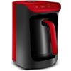 KARACA Hatır Köz - Macchina da caffè turco, capacità 300 ml, prepara 5 tazze di caffè turco, spegnimento automatico e controllo della temperatura, sapore di carbone autentico, 535 W, colore: Rosso