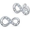 LeCalla Orecchini da donna a forma di infinito in argento Sterling 925 | Design a infinito rodiato con zirconi | Romantici orecchini con nodo d'amore a forma di otto