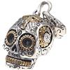 ForFox Ciondolo teschio biker oro en argento sterling 925 punk per uomo donna